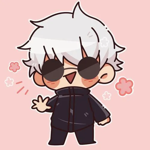 80 Ảnh Gojo Satoru Chibi cute tóc trắng băng mắt nét viền dày gọn đậm chất Kawaii