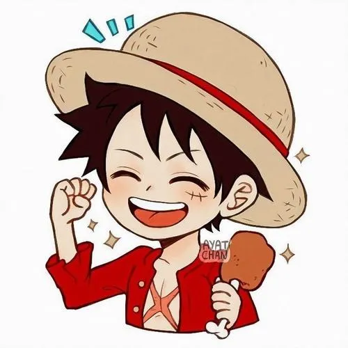 BST 60 Ảnh Luffy Chibi Cute phong cách bo tròn ít chi tiết biểu cảm tinh nghịch